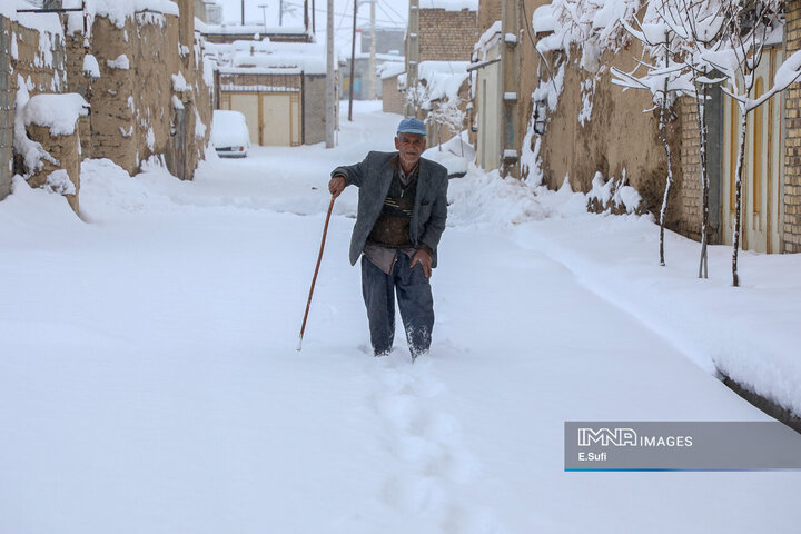 طبیعت برفی روستای «مهرآباد» اراک