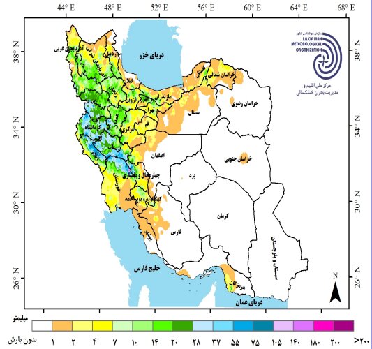 خشکسالی ضعیف تا شدید در بیشتر استانها + جدیدترین پیش بینی بارشها در ایران