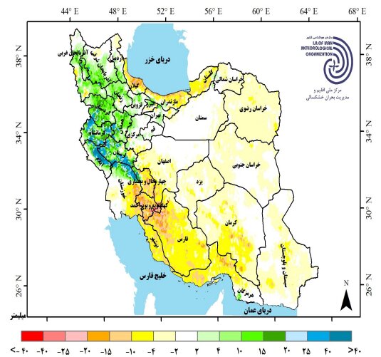 خشکسالی ضعیف تا شدید در بیشتر استانها + جدیدترین پیش بینی بارشها در ایران