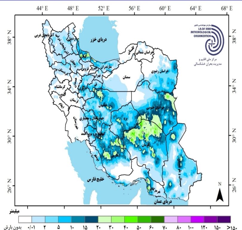 روند بارش تنها در ۶ استان کشور مثبت ثبت شد + جدیدترین پیش بینی بارشها در ایران