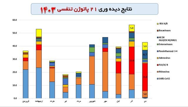 آنفلوانزا پیشتاز ویروسهای تنفسی در گردش است