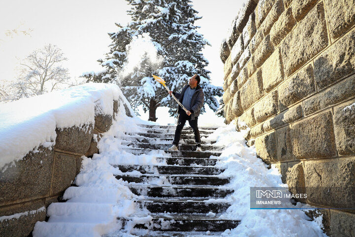 رخت سپید برف بر تن همدان