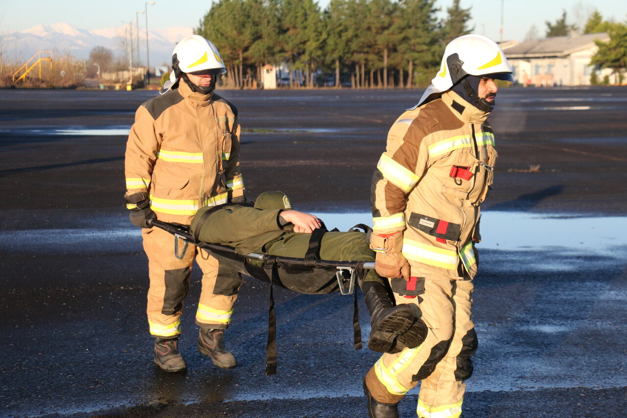 مانور طرح اضطراری دوسالانه فرودگاه رشت برگزار شد + تصاویر