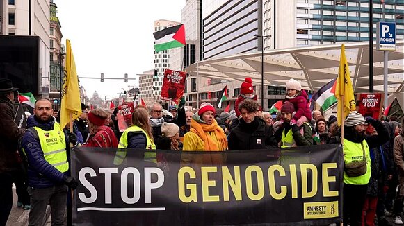 بروکسل میزبان راهپیمایی هزاران نفر در حمایت از غزه