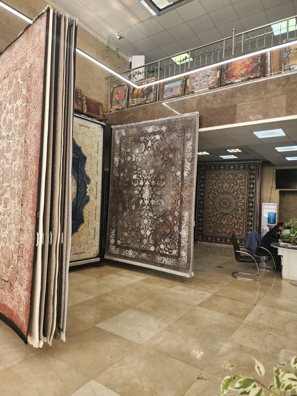 فرش وینتیج طوسی طلایی