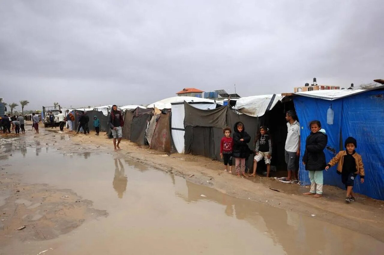 غزه در یورش باران و طوفان