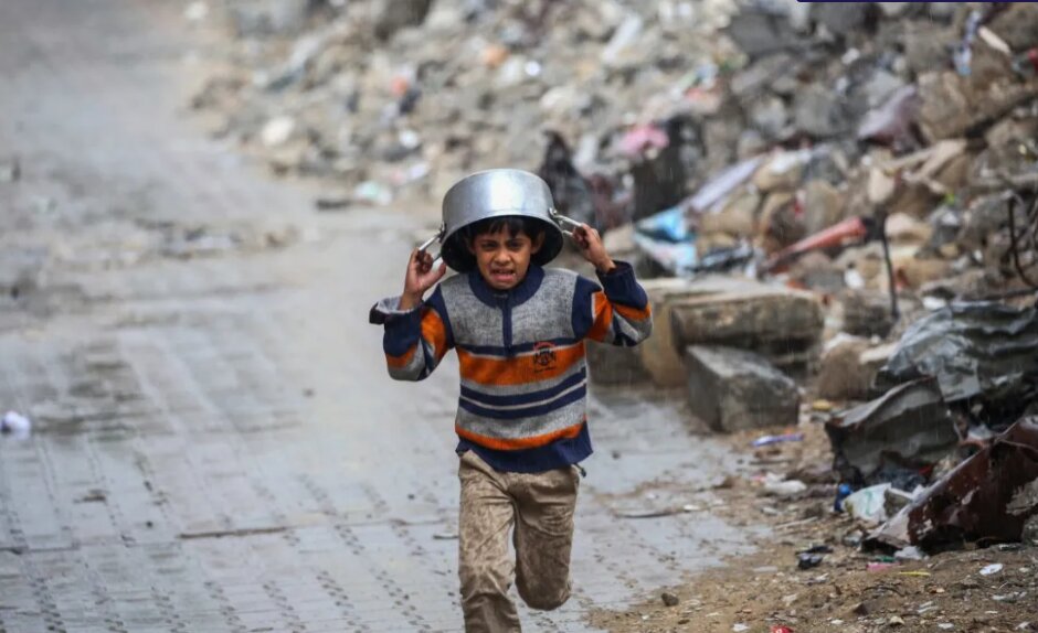 غزه در یورش باران و طوفان