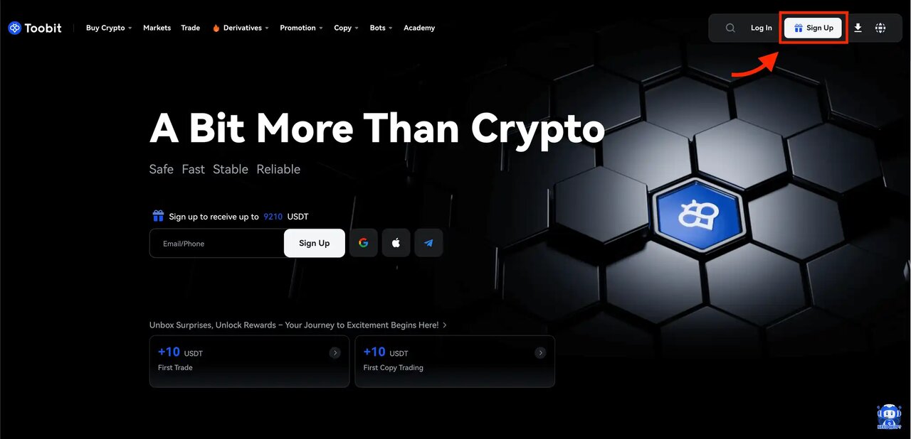 ثبت نام در صرافی توبیت