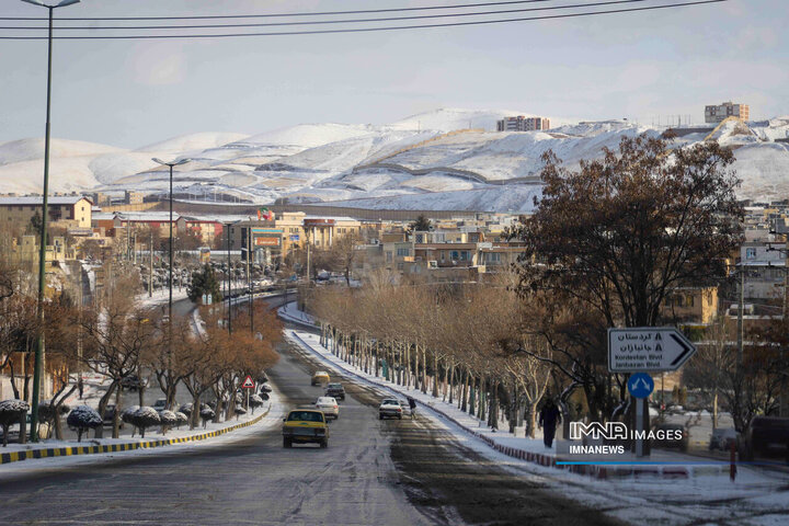 بارش برف در کردستان