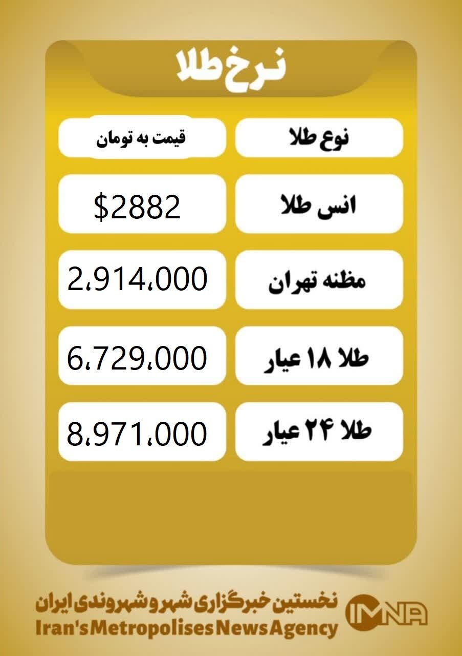 قیمت طلا امروز شنبه ۲۷ بهمن ۱۴۰۳