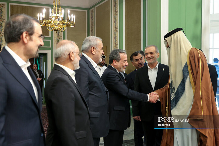استقبال رسمی رئیس جمهور از امیر قطر