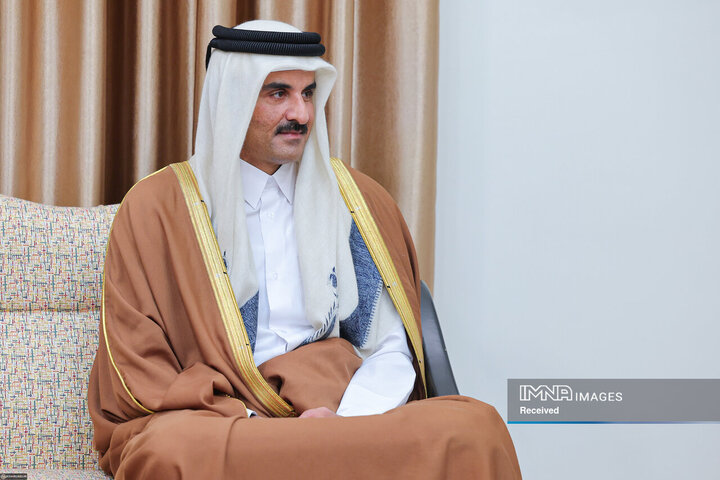 دیدار امیر قطر و هیئت همراه با رهبر انقلاب