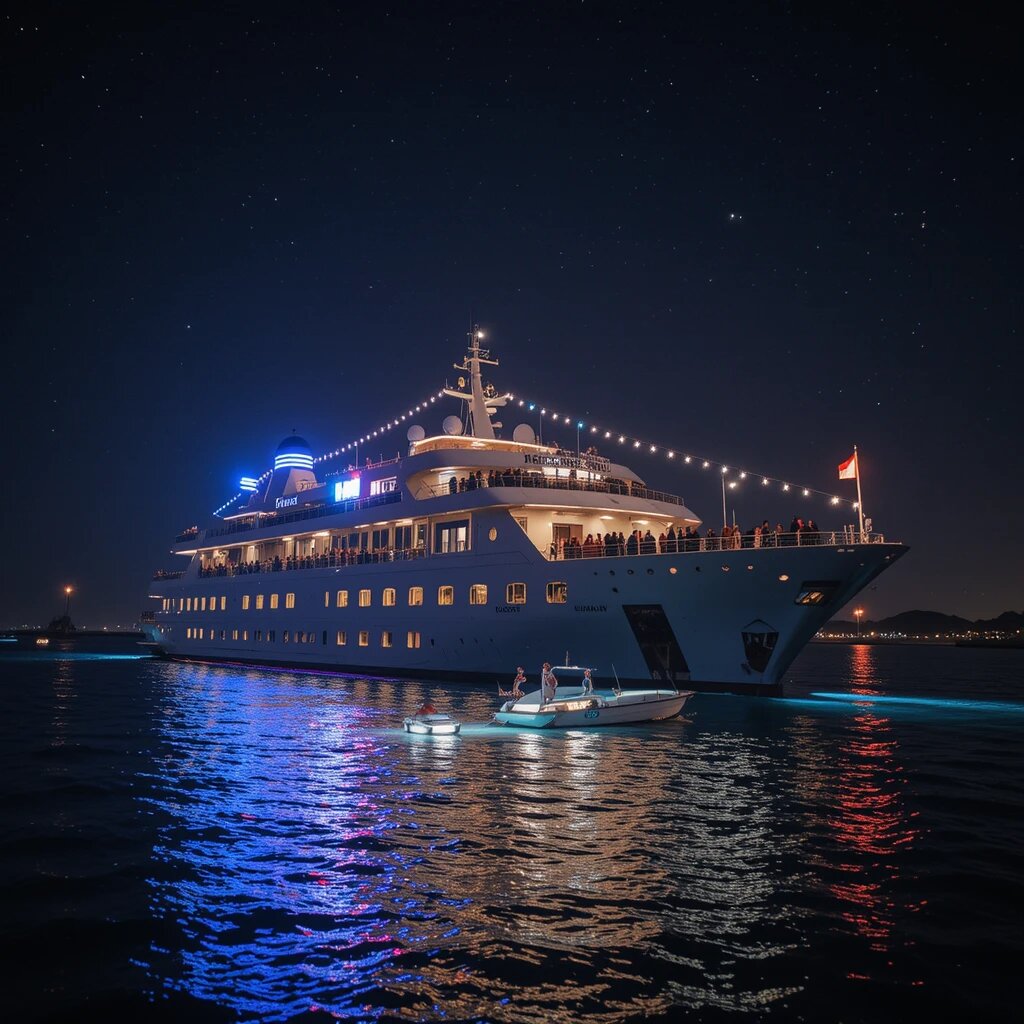 کشتی تفریحی دبی در شب