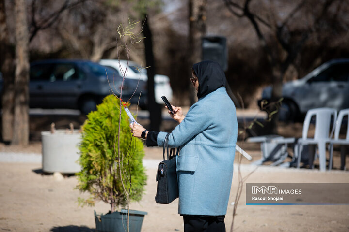 آیین کاشت خانوادگی درخت در آرامستان باغ رضوان