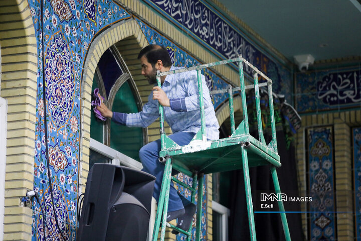 غبارروبی مساجد در آستانه ماه مبارک رمضان