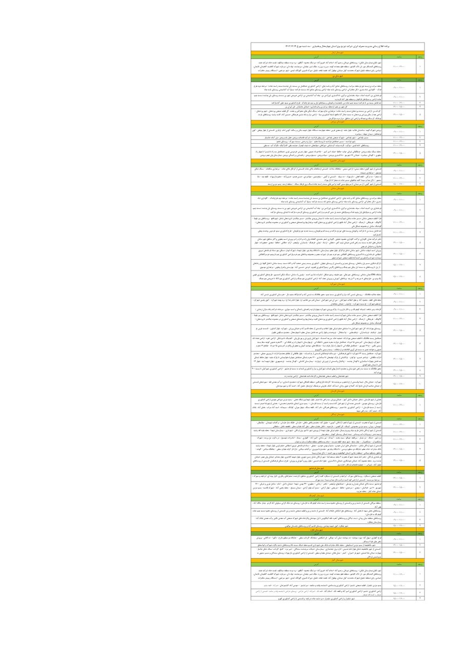 برنامه قطعی برق چهارمحال و بختیاری سهشنبه ۱۴ اسفند + جدول
