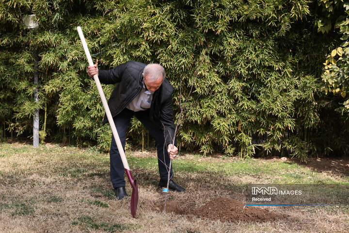 کاشت نهال توسط رئیس جمهور در روز درختکاری