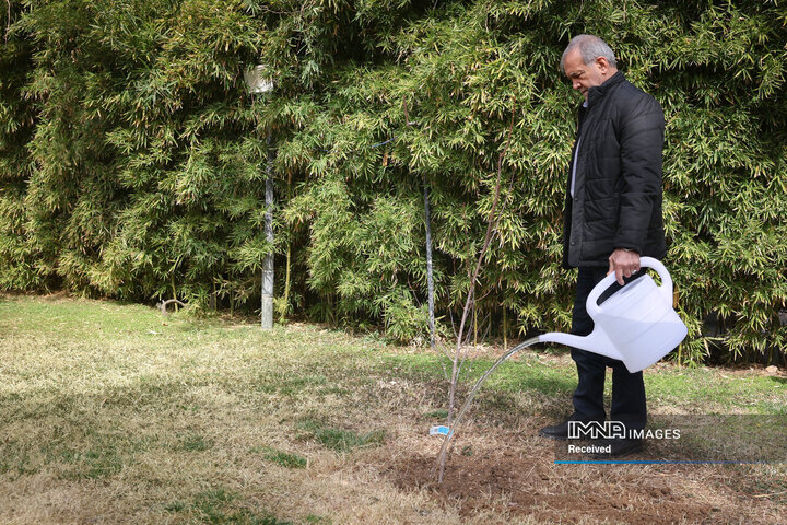کاشت نهال توسط رئیس جمهور در روز درختکاری