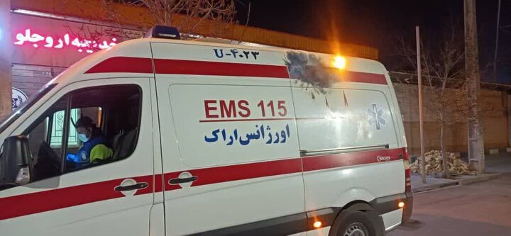 پرتاب نارنجک به سمت آمبولانس اورژانس ۱۱۵ در اراک