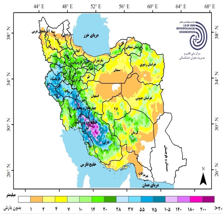 روند بارشها مثبت شد + جزئیات جدیدترین پیش بینی بارشها در ایران