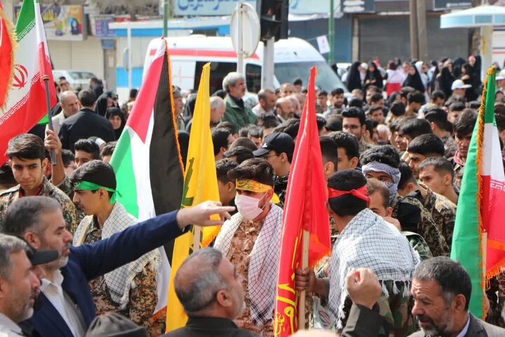 حضور گسترده و پرشور مردم کرمانشاه در راهپیمایی روز قدس