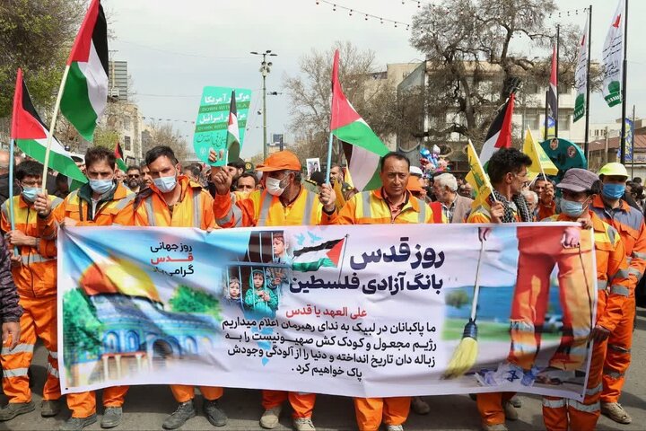 حضور باشکوه قزوینی‌ها در راهپیمایی روز قدس + فیلم