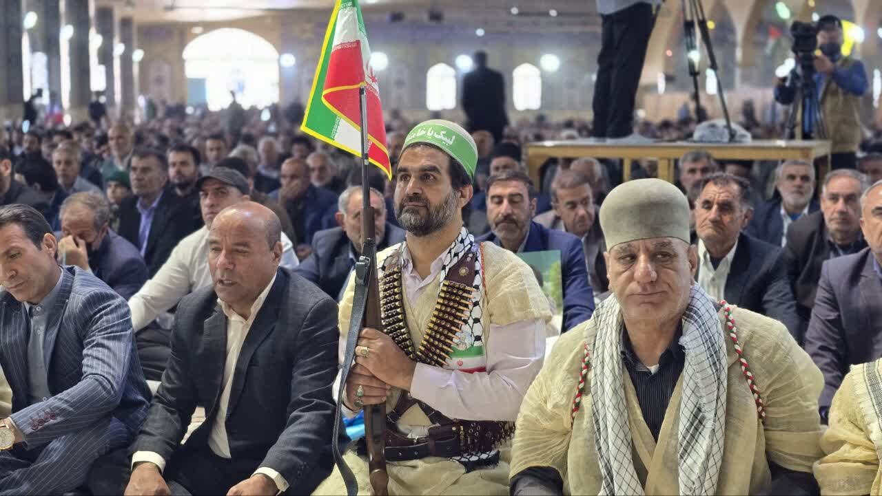 خروش مردم دیار دنا در حمایت از فلسطین