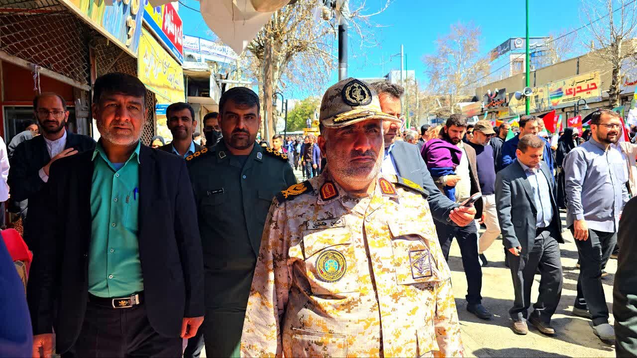 خروش مردم دیار دنا در حمایت از فلسطین