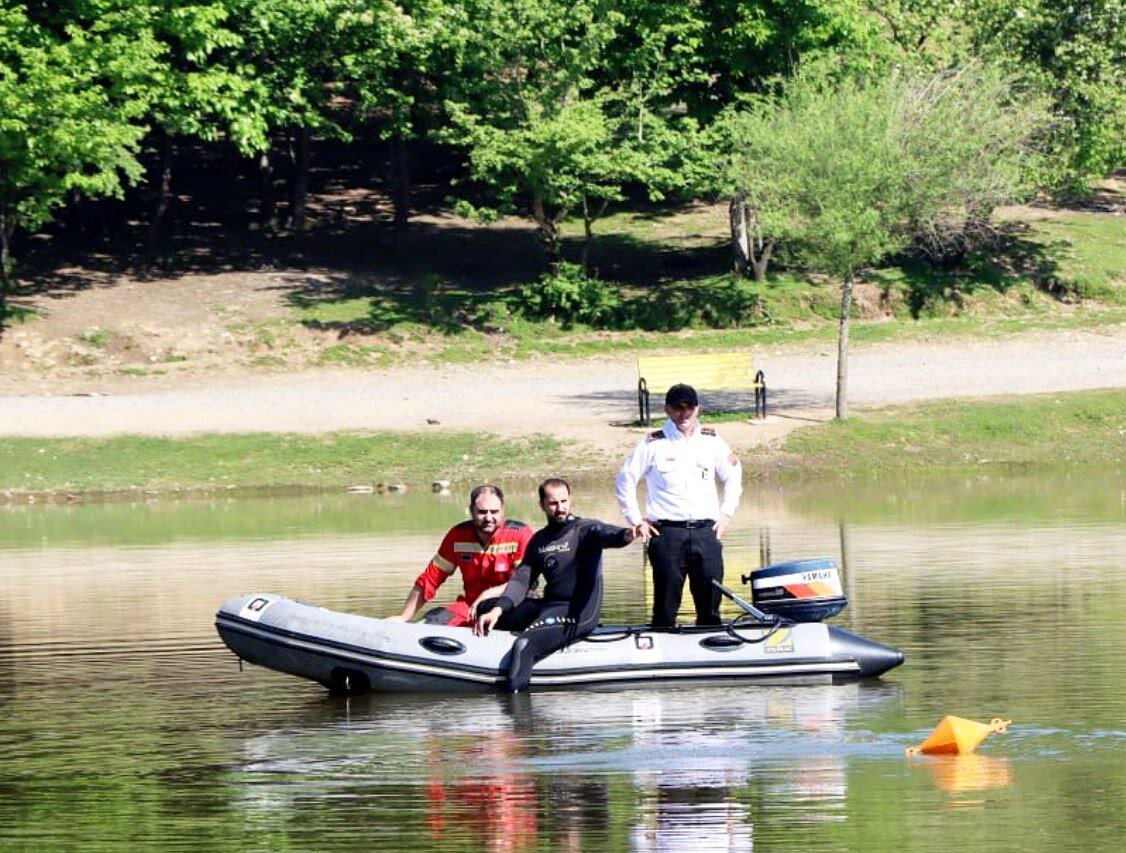 جسد مرد غرق شده از دریاچه سقالکسار رشت خارج شد