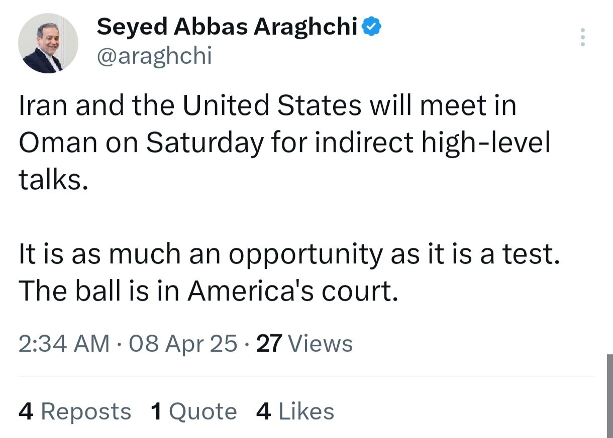 واکنش عراقچی به اظهارات ترامپ درمورد مذاکره مستقیم ایران و آمریکا