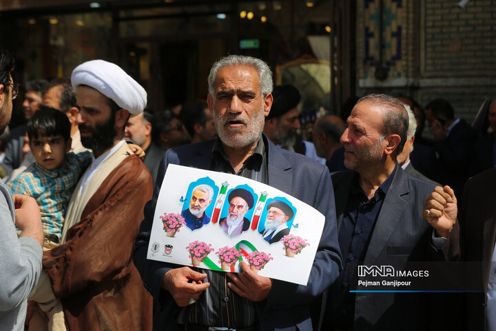 تجمع اعتراضی بازاریان اصفهان در محکومیت جنایات رژیم صهیونیستی