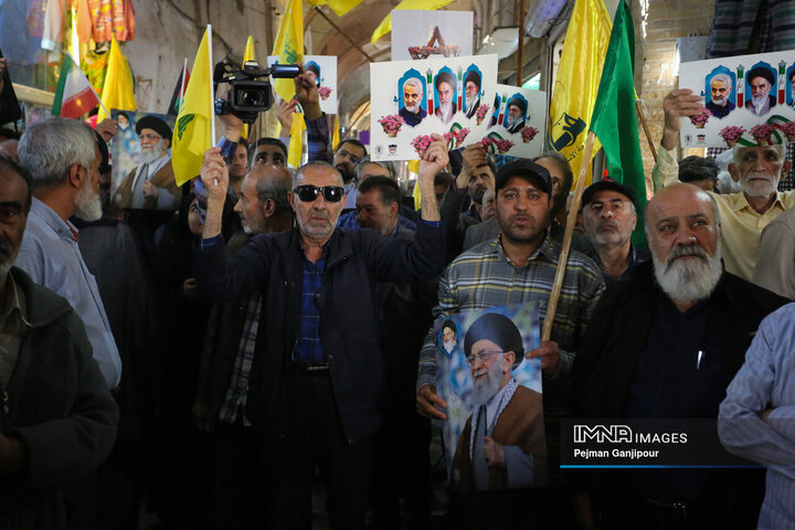 تجمع اعتراضی بازاریان اصفهان در محکومیت جنایات رژیم صهیونیستی