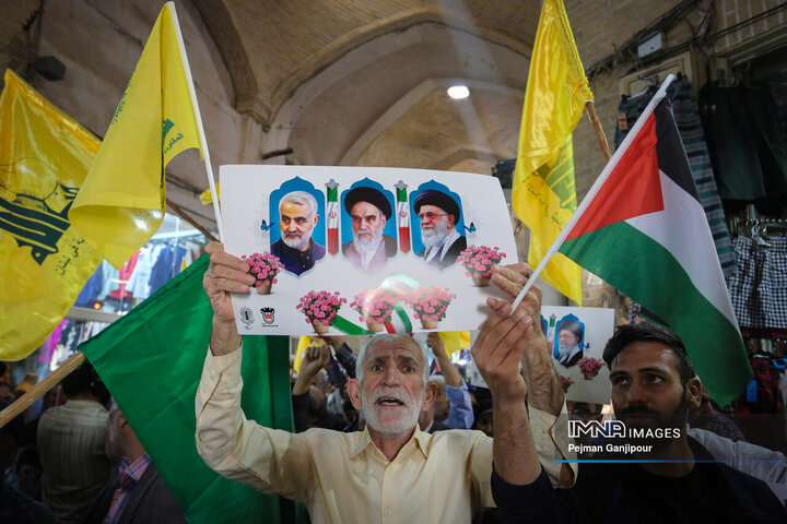 تجمع اعتراضی بازاریان اصفهان در محکومیت جنایات رژیم صهیونیستی