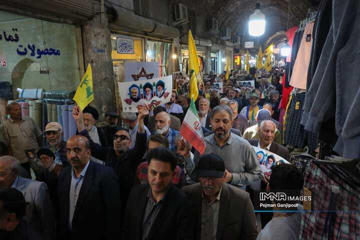 تجمع اعتراضی بازاریان اصفهان در محکومیت جنایات رژیم صهیونیستی