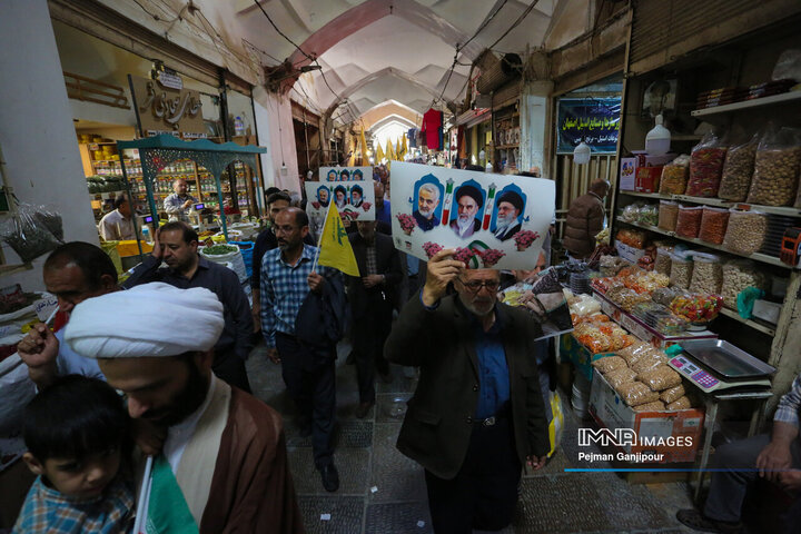 تجمع اعتراضی بازاریان اصفهان در محکومیت جنایات رژیم صهیونیستی