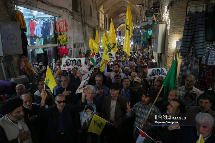 تجمع اعتراضی بازاریان اصفهان در محکومیت جنایات رژیم صهیونیستی