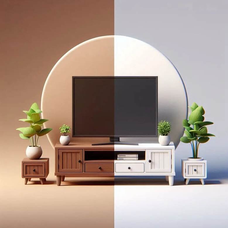میز تلویزیون سفید بهتره یا قهوه ای