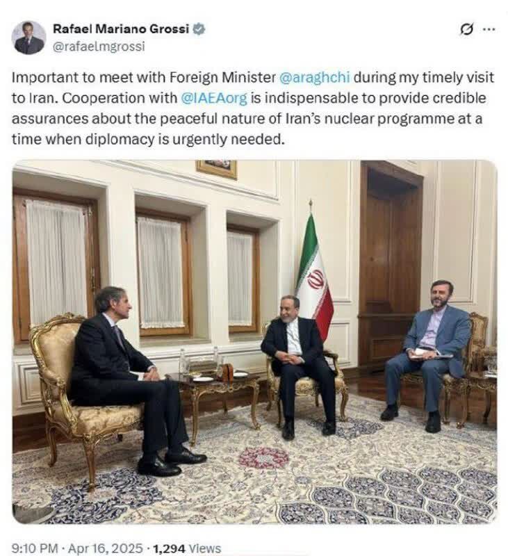 گروسی دیدار با عراقچی را مهم توصیف کرد