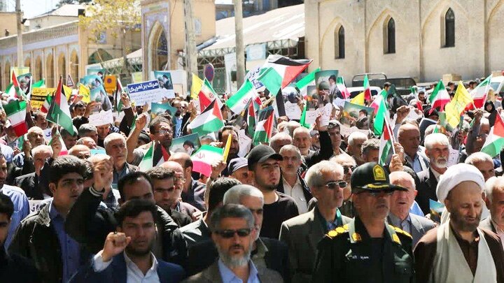 فریاد حمایت از غزه و نفرت از صهیونیست در کرمانشاه