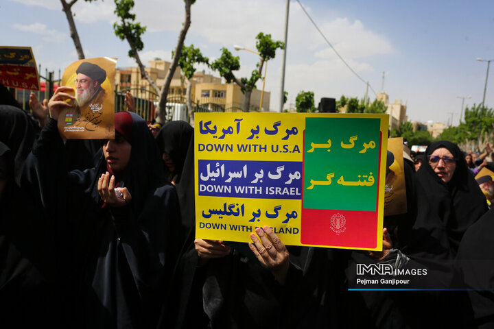 راهپیمایی مردم اصفهان در حمایت از مردم مظلوم غزه