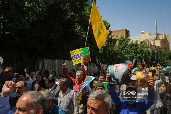 راهپیمایی مردم اصفهان در حمایت از مردم مظلوم غزه