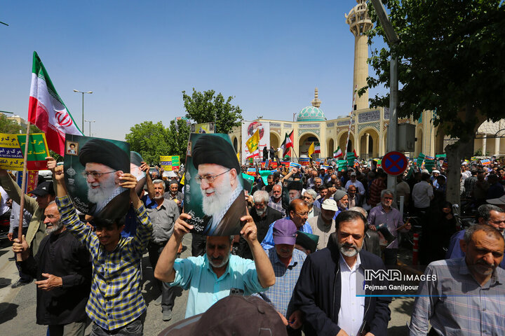 راهپیمایی مردم اصفهان در حمایت از مردم مظلوم غزه