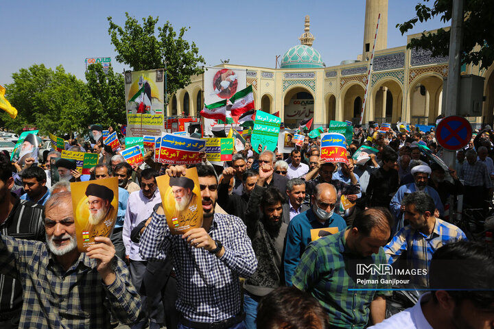 راهپیمایی مردم اصفهان در حمایت از مردم مظلوم غزه