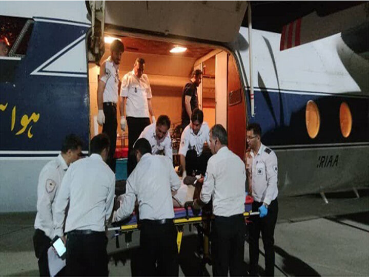 انتقال تعدادی از مصدومان حادثه انفجار شهید رجایی بندرعباس به شیراز + فیلم