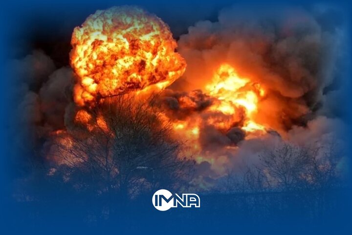 فیلم| قدرت موج انفجار کارمند اداره را پرتاب کرد