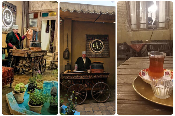 فضای داخلی کافه قربا شامل میز و صندلی ها