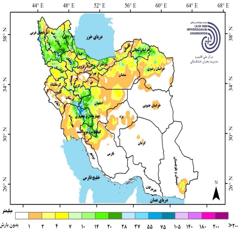 میانگین بارشها کمتر از بلندمدت ثبت شد + جزئیات جدیدترین پیشبینی بارشها در ایران