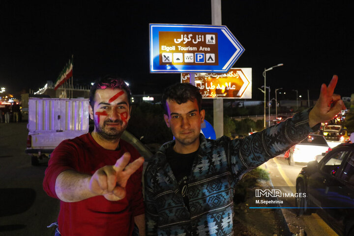 شادی مردم تبریز پس از بازی تراکتور نساجی