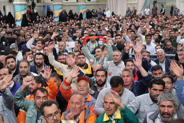 دیدار کارگران با رهبر انقلاب