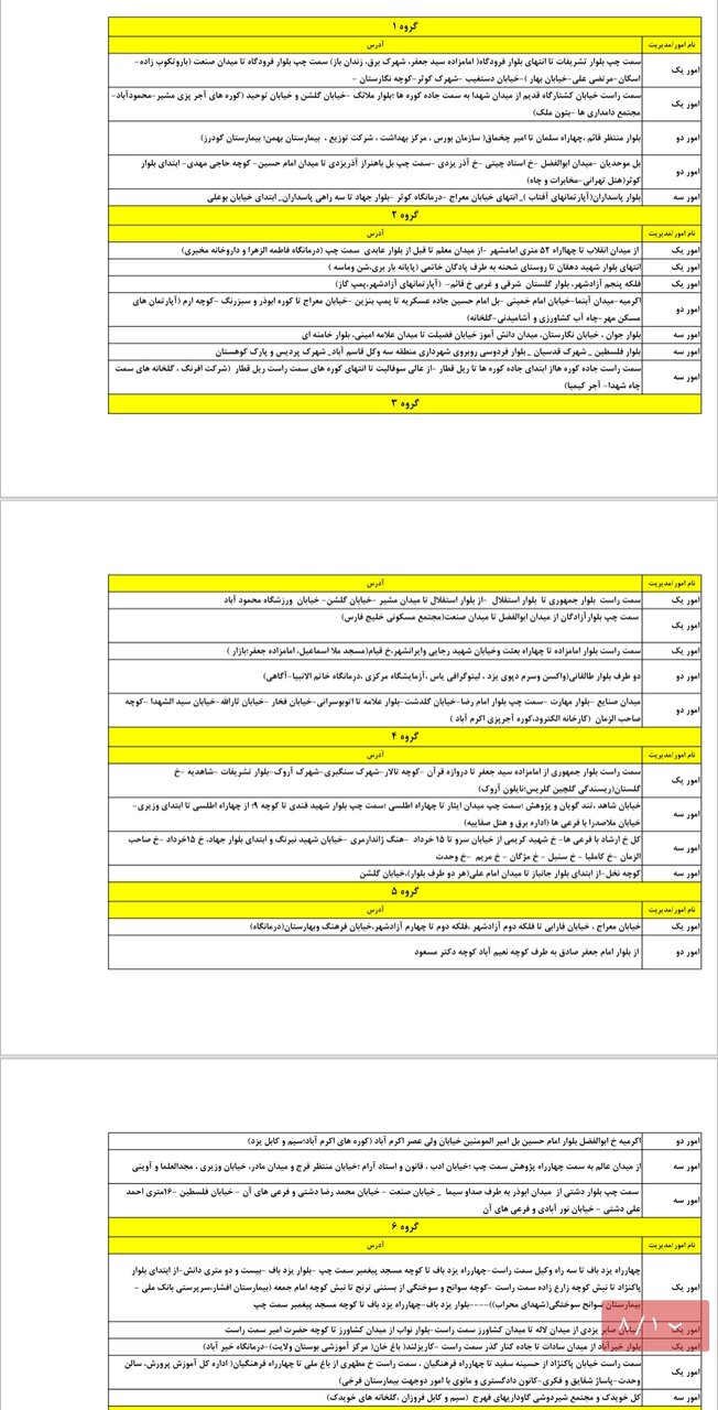 برنامه قطعی برق یزد شنبه ۲۰ اردیبهشت + جدول